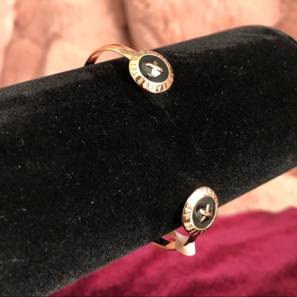Ted Baker Enamel Button Cuff - Rose Gold/Black